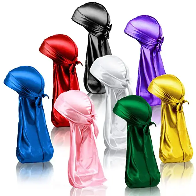 54 Pieces Silk Durags for Men Women 18 Colors Durags Wave Cap Satin Durags  for 360 Waves Breathable Doo Rags with Wide Strap Durags for Hair Waves