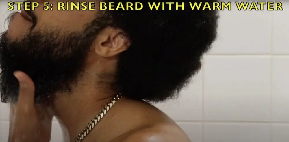 Rinse with Warm Water to Wash Your Beard (Step 5)