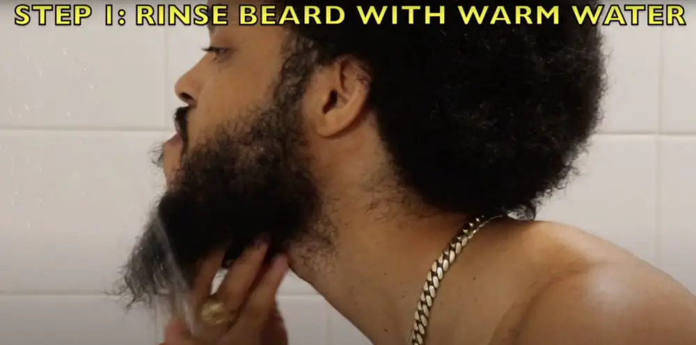 Use Warm Water to Rinse when you Wash Your Beard (Step 1)