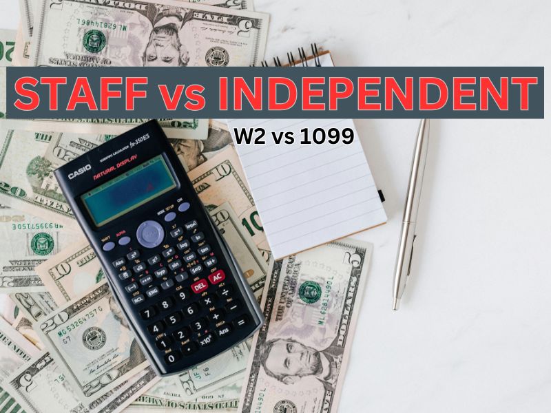 Staff Adjusters vs Independent Insurance Adjusters: a calculator and notepad on top of money