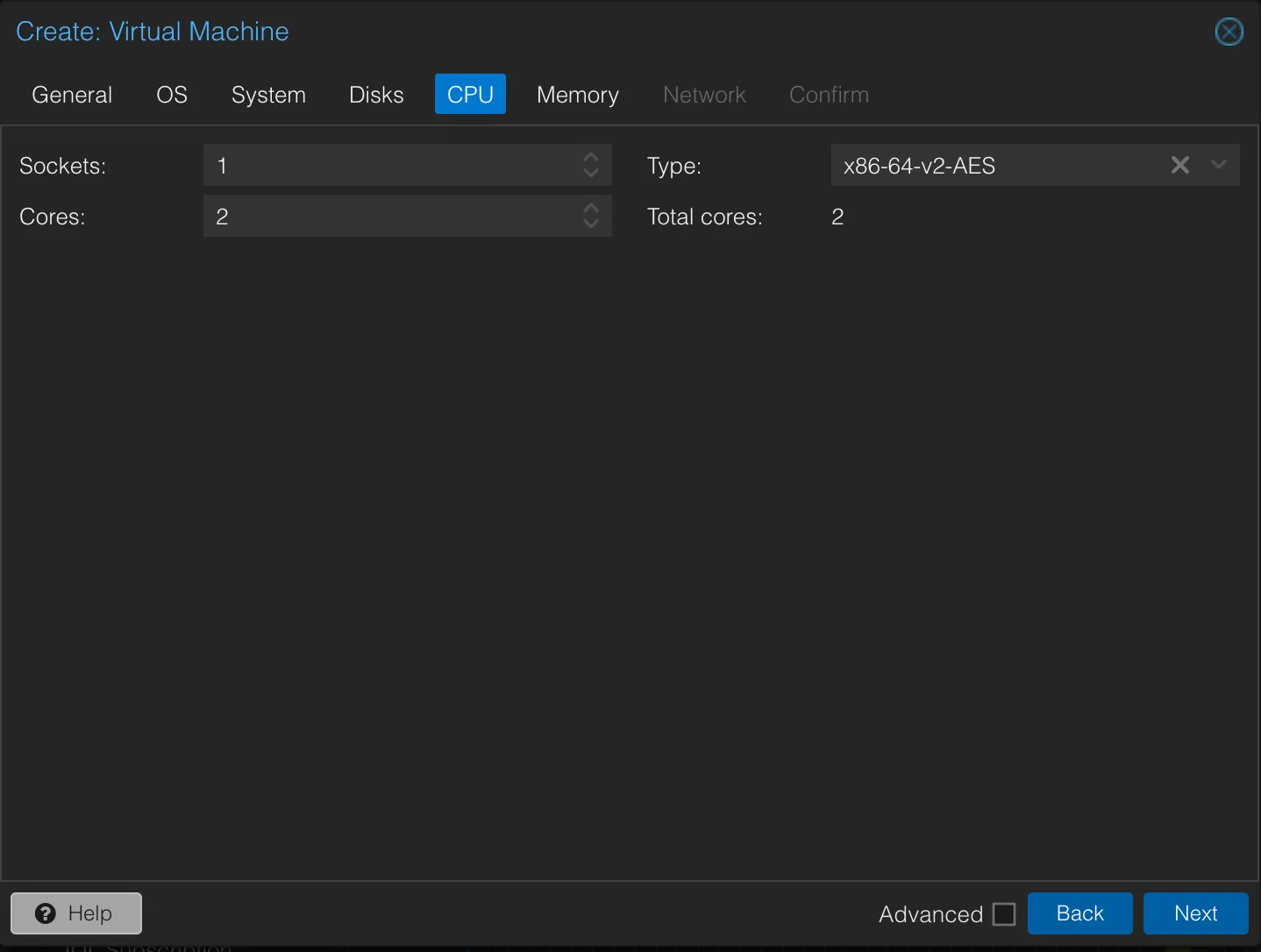 Configure the CPU for Ubuntu Server on Proxmox
