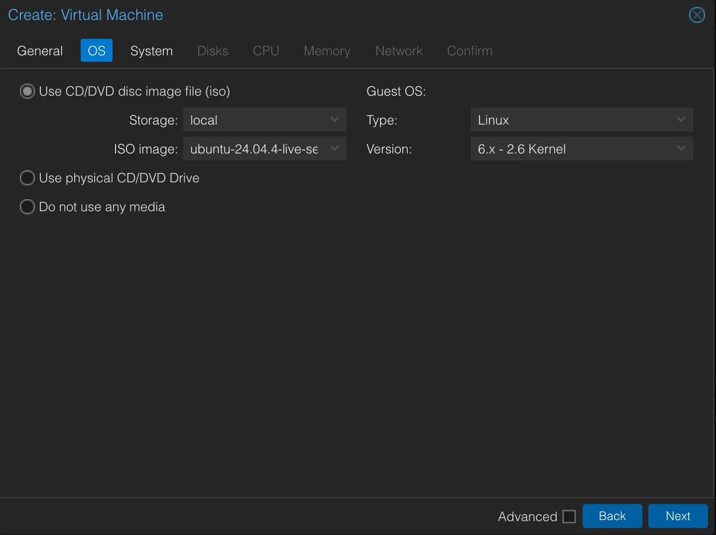 Creating an Ubuntu Server on Proxmox